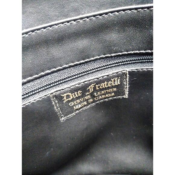 Vtg Due Fratelli Red And Black Leather Shoulder Bag - Picture 8 of 10